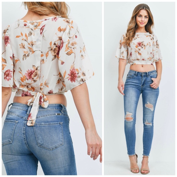 🆕Floral print crop top - Picture 2 of 6